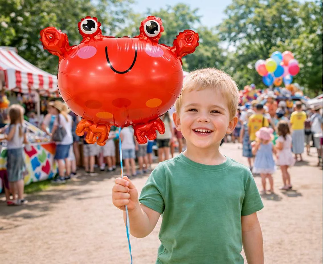 Balon foliowy Czerwony krab, 37x43cm