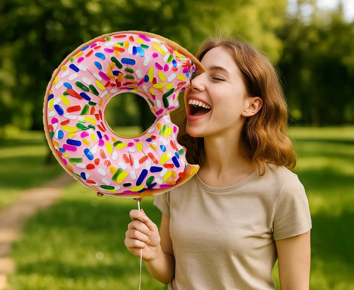 Balon foliowy Kolorowy Donut, 44x50cm