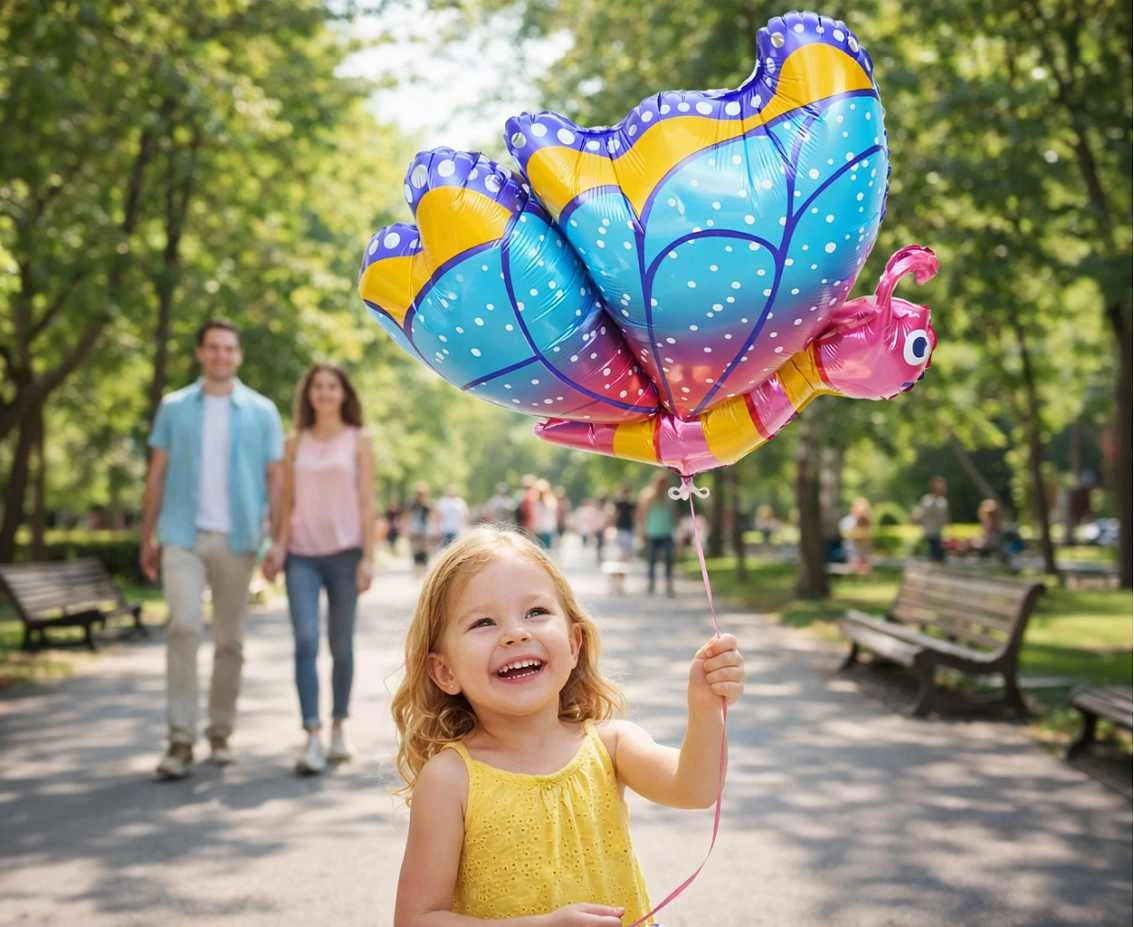 Balon foliowy Kolorowy motyl, 58x59x36cm