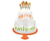 Balon foliowy Tort "Happy Birthday", 55x81cm