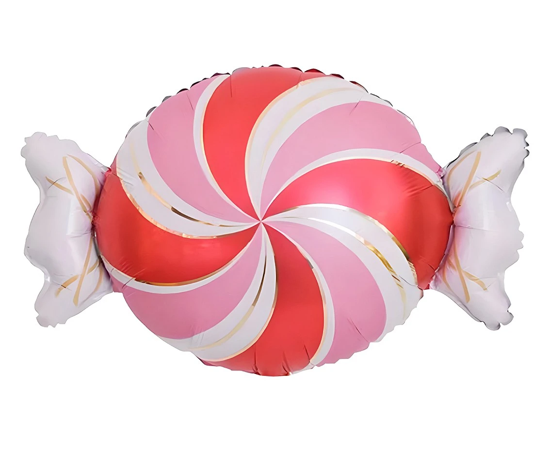 Balon foliowy Cukierek, czerwono-biały, 37x50cm