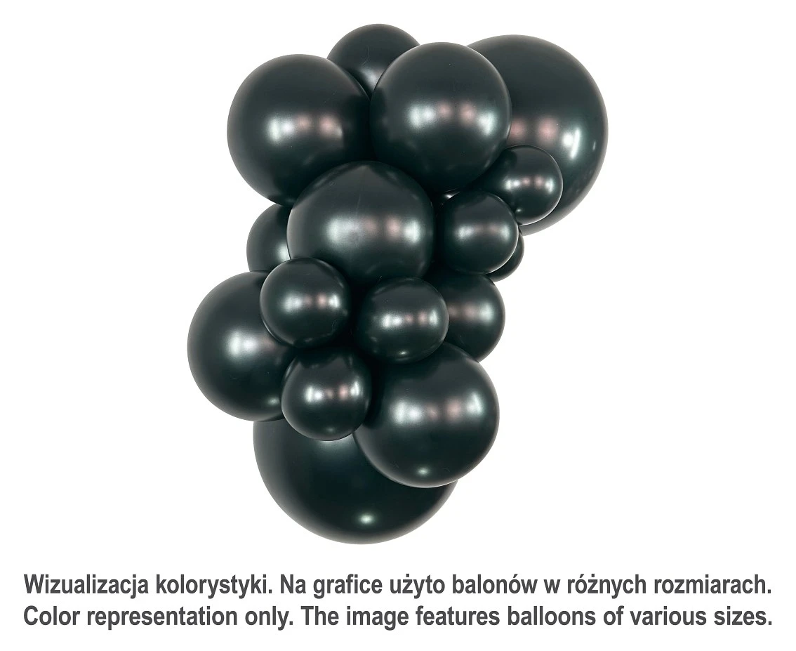 Balony Sempertex 5", (metallic black) Metallic Czarne, 50 szt.