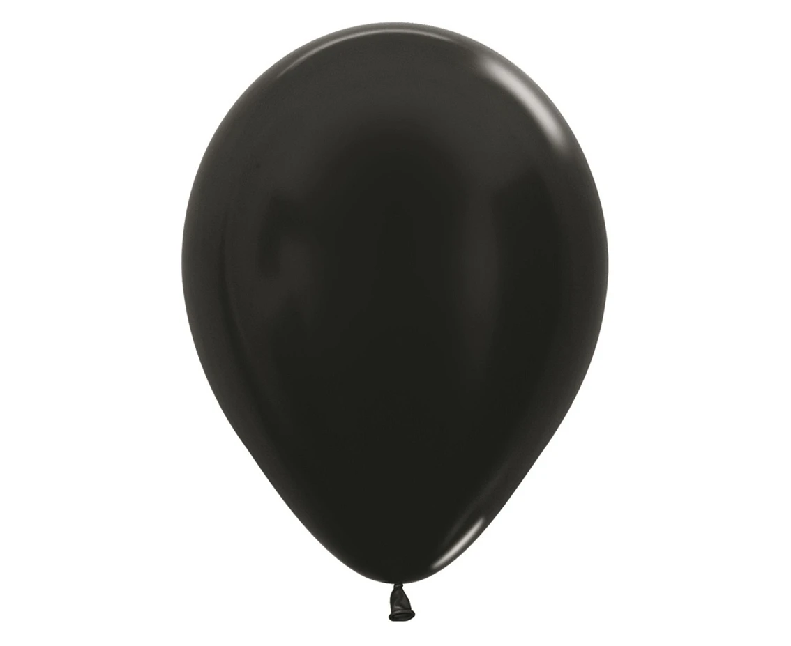 Balony Sempertex 12", (metallic black) Metallic Czarne, 50 szt.