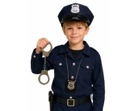 Zestaw Policjant (naszyjnik z odznaką, kajdanki)