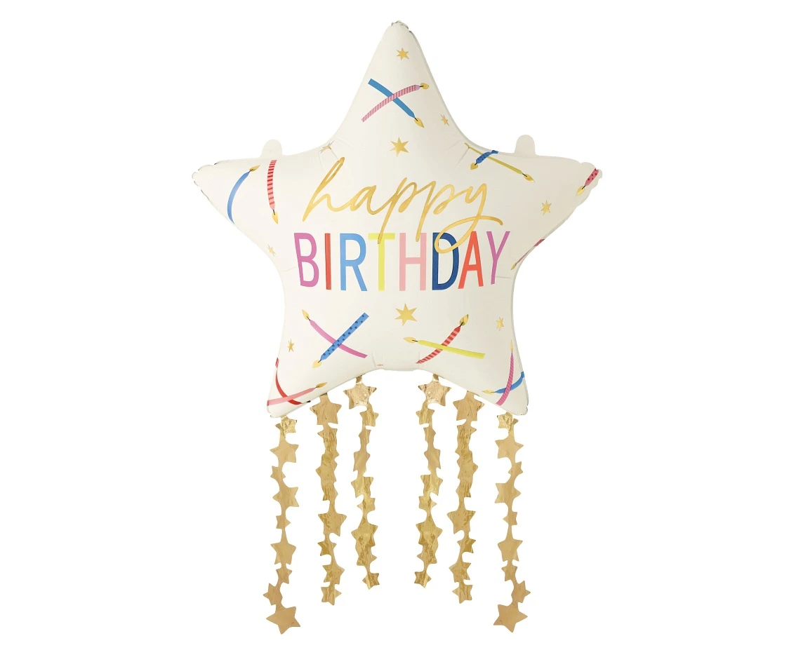 Balon foliowy Gwiazdka 'Happy Birthday' 56x85 cm