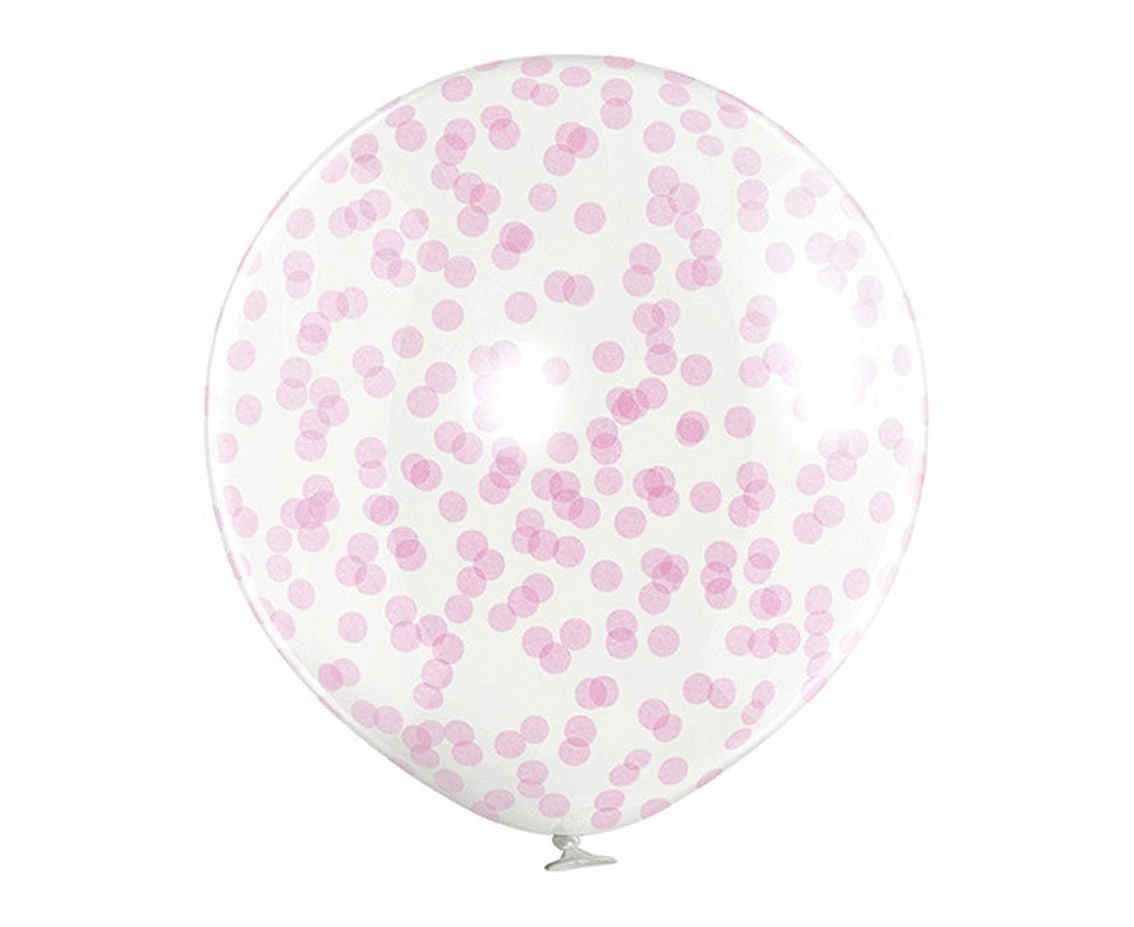 Balony Belbal 24", B250, (pink confetti) różowe konfetti, 1szt.