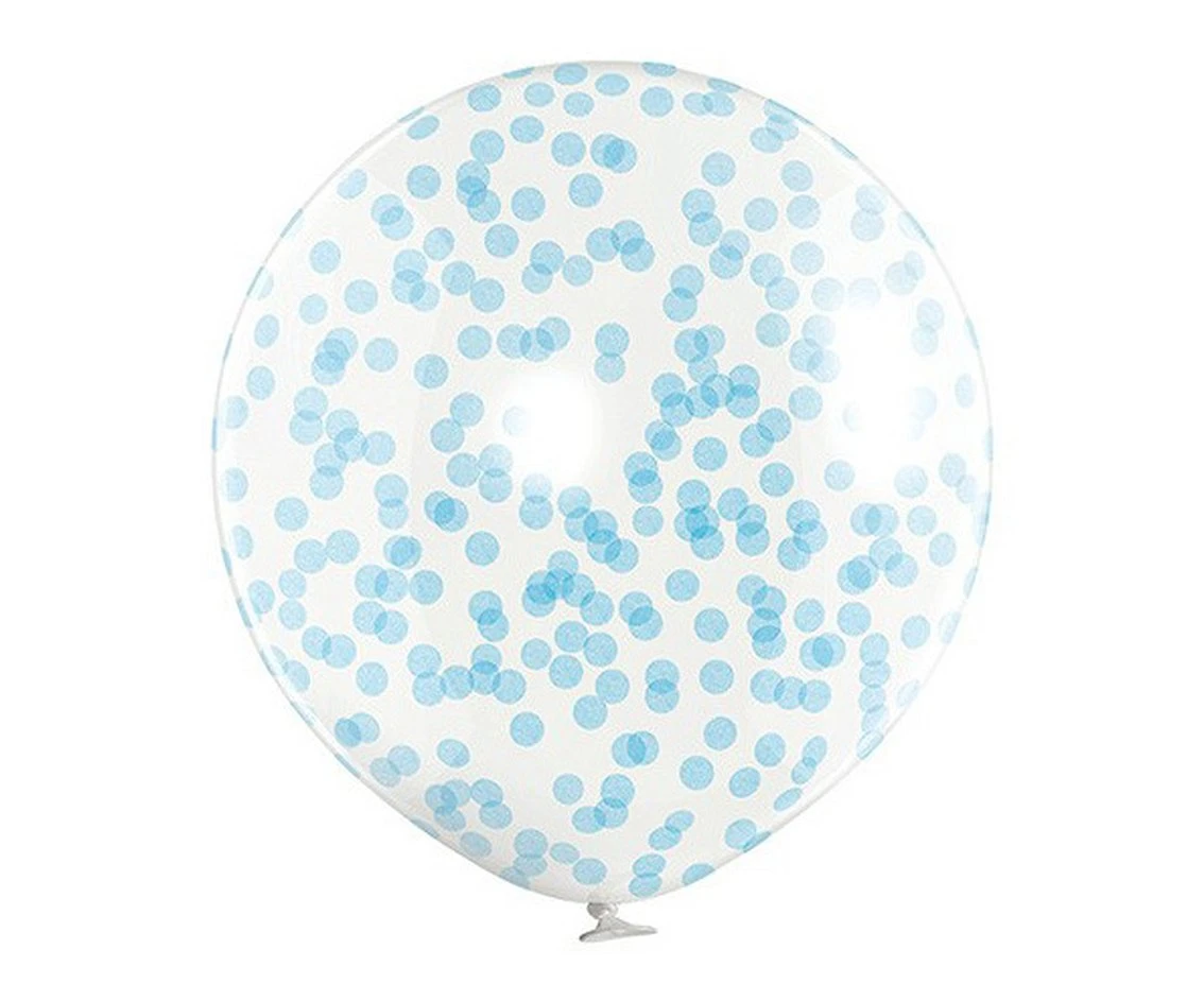 Balony Belbal 24", B250, (blue confetti) niebieskie konfetti, 1szt.
