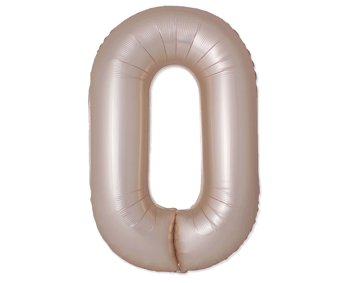 Balon foliowy 30" FX - Cyferka 0 Matowy Złoty Starlight, niepakowany