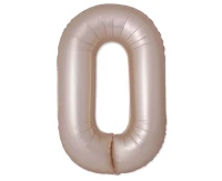 Balon foliowy 30" FX - Cyferka 0 Matowy Złoty Starlight, niepakowany