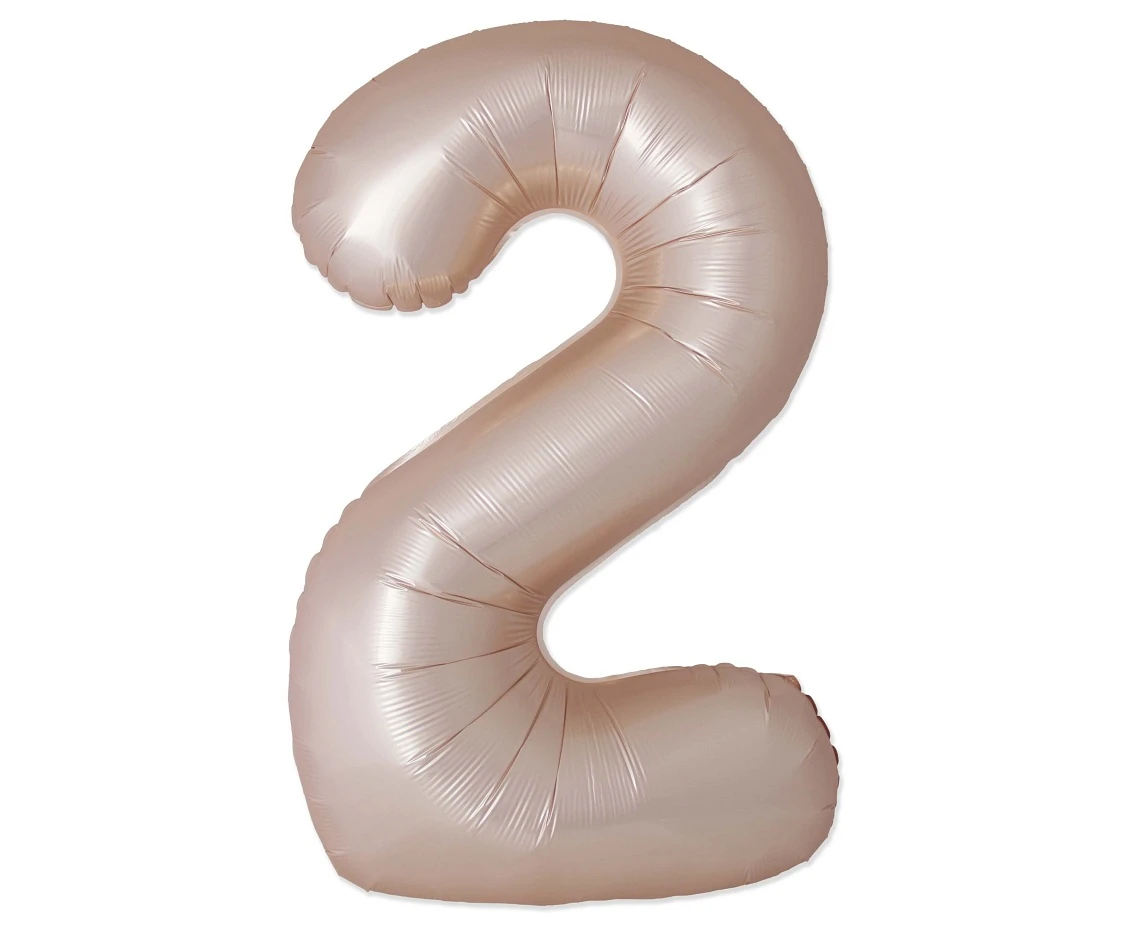 Balon foliowy 30" FX - Cyferka 2 Matowy Złoty Starlight, niepakowany