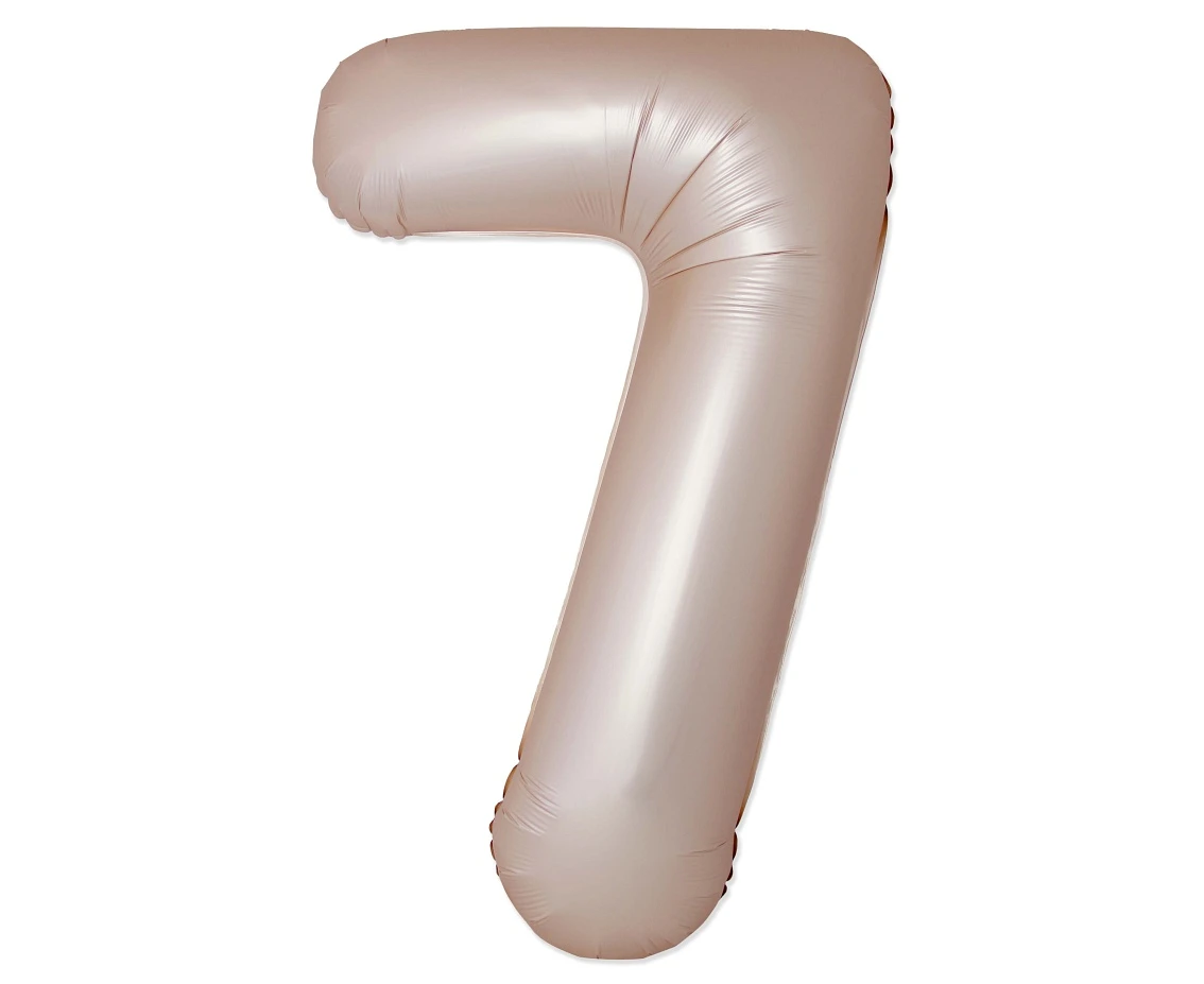 Balon foliowy 30" FX - Cyferka 7 Matowy Złoty Starlight, niepakowany