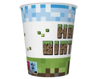 Kubeczki papierowe Pixel Block Happy Birthday, 250 ml, 8 szt.
