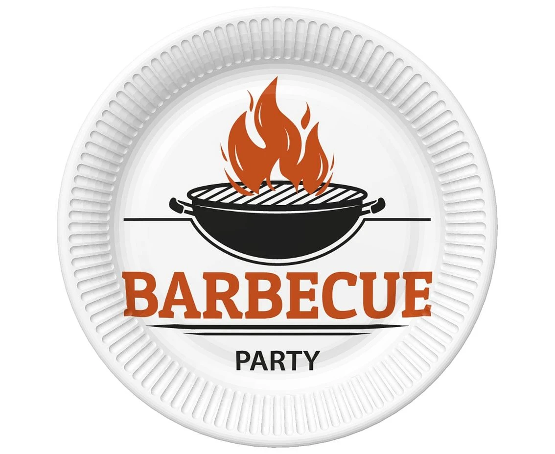 Talerzyki papierowe Barbecue Party, 23 cm, 8 szt.