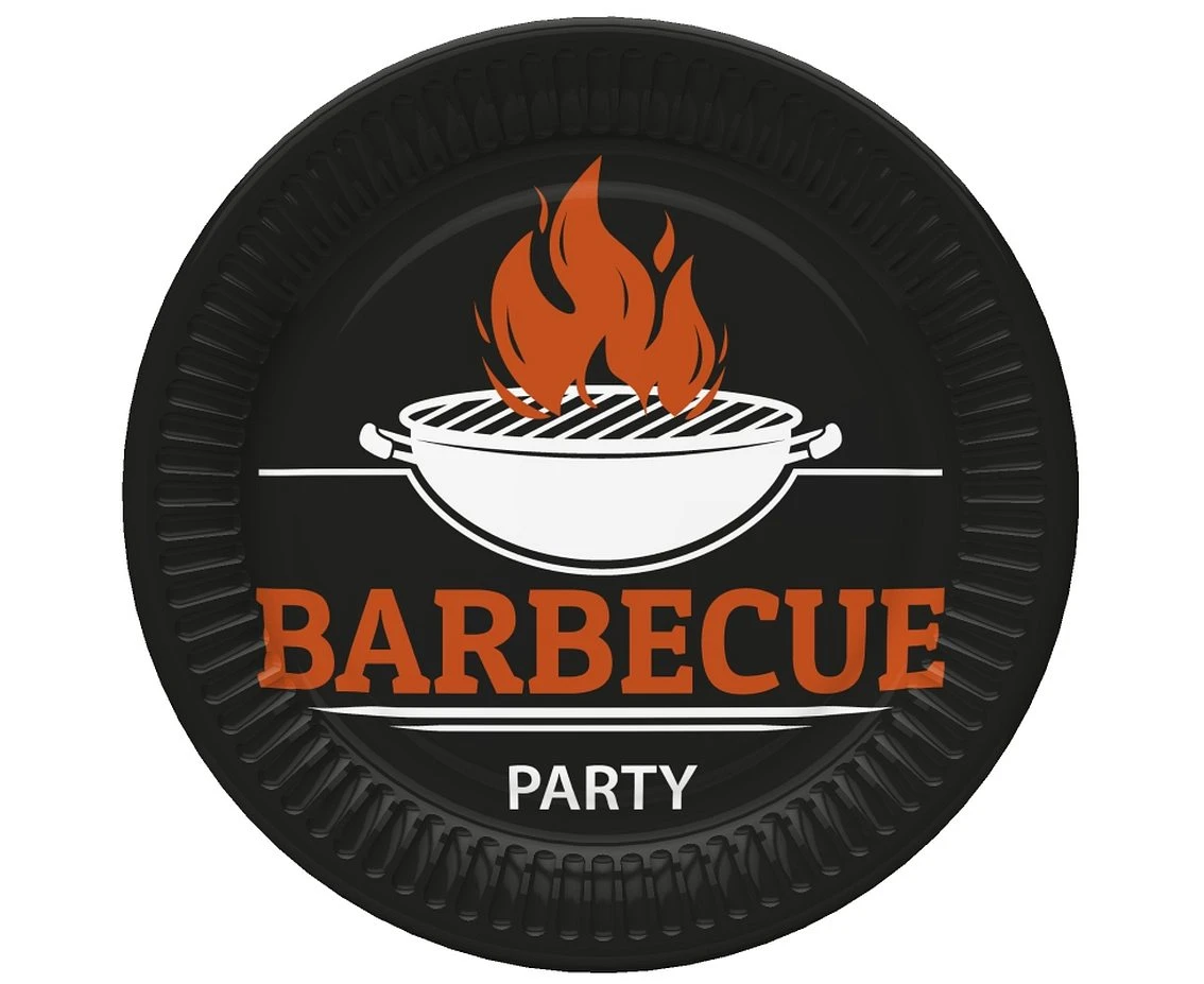Talerzyki papierowe Barbecue Party, 18 cm, 8 szt.