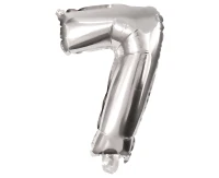 Balon foliowy Cyfra 7, srebrna, 85 cm