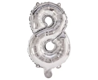 Balon foliowy Cyfra 8, srebrna, 85 cm