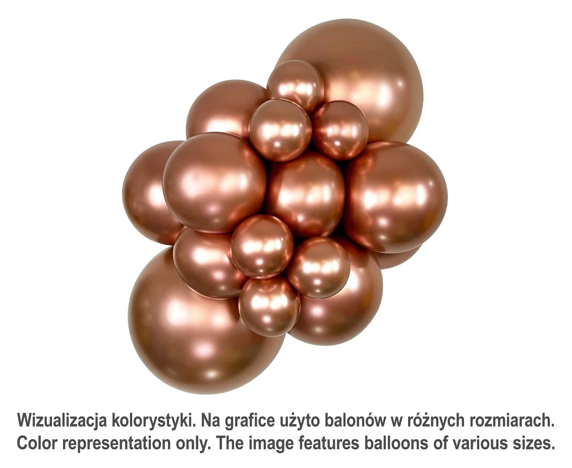 Balony Sempertex 18", (reflex rose gold) Chromowane Różowozłote, 15 szt.