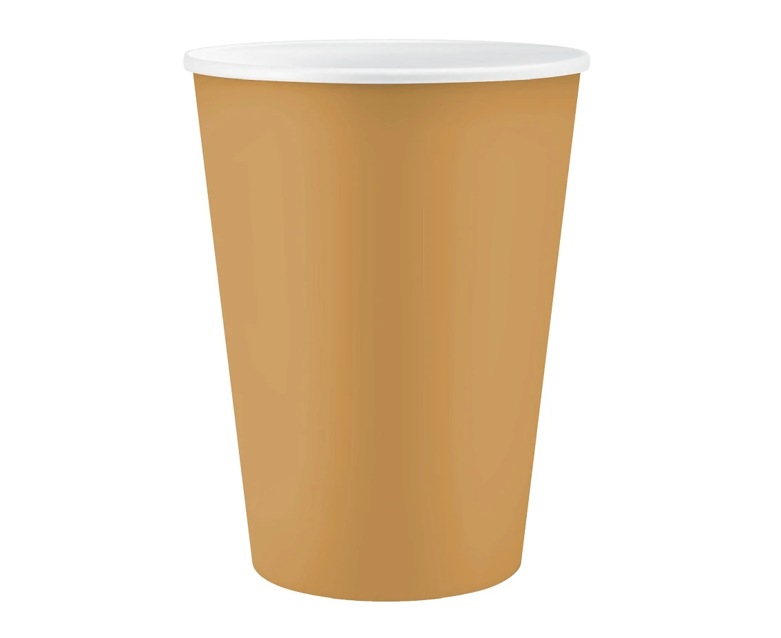 Kubeczki pap. jednokolorowe złote, 250ml/ 6szt. KK