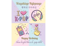 Kartka okolicznościowa B6 I love K-POP MIX , 1 szt.