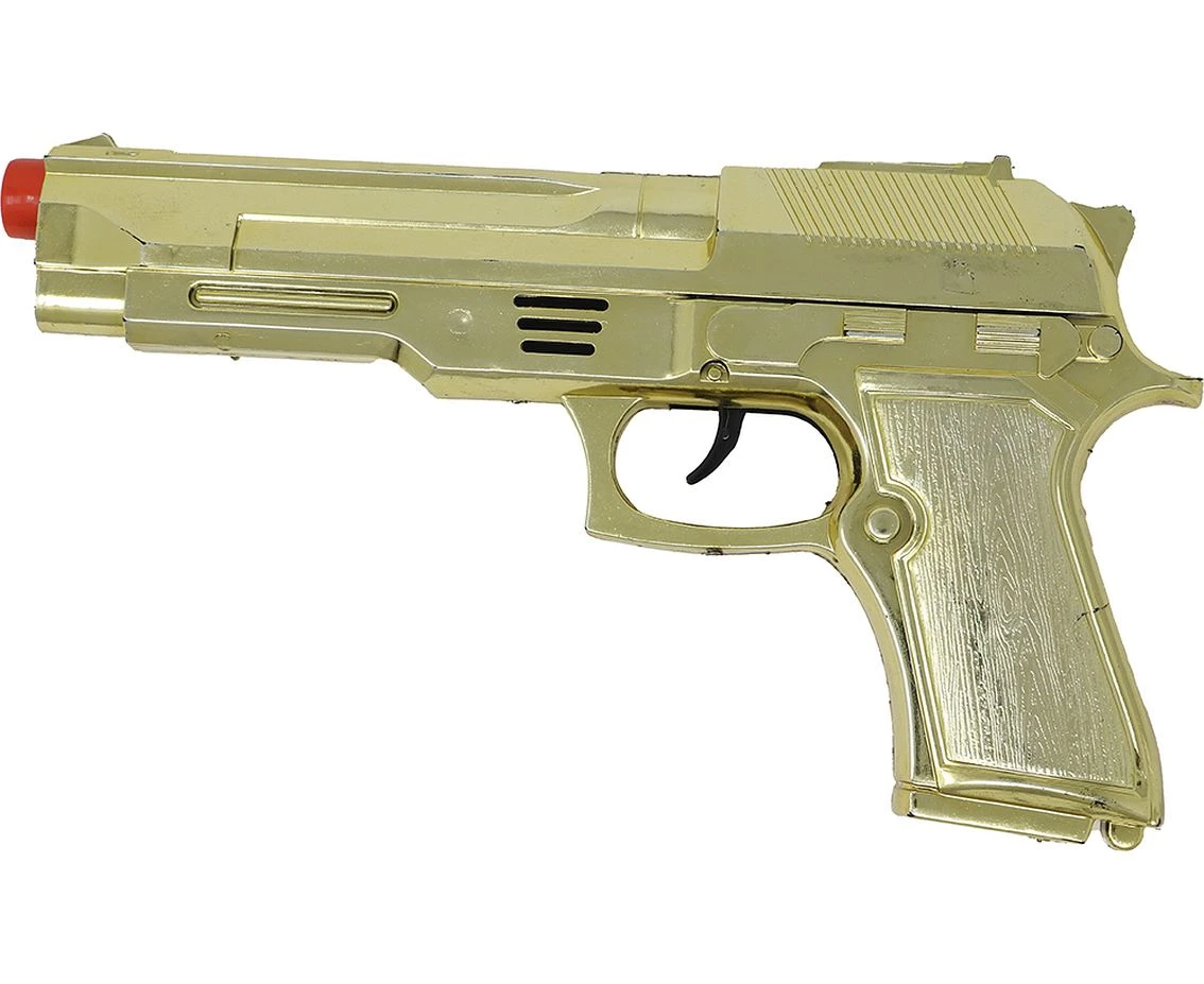 Pistolet metaliczny, złoty, 22 cm