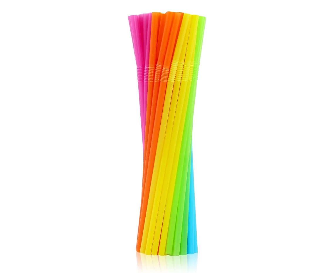 Rurki (słomki) łamane wielokrotnego użytku, różne kolory 5x210mm/ 500 szt.