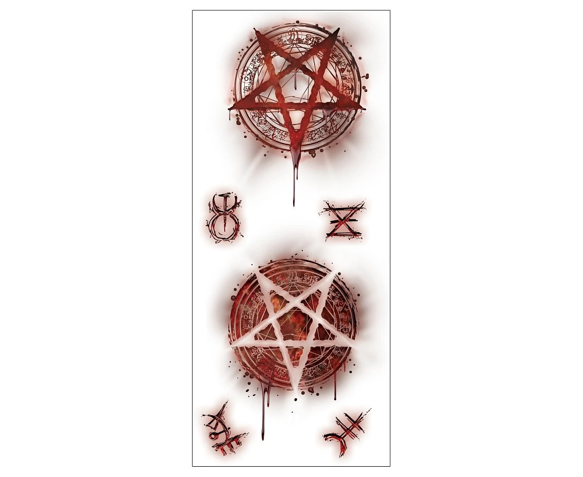 Tatuaże zmywalne satanistyczne, 30×13 cm