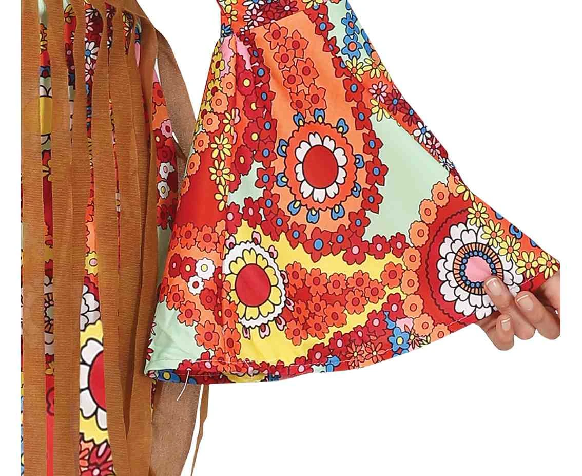 Strój Hippie, rozm. 42–44 (L) (kamizelka, opaska, sukienka)