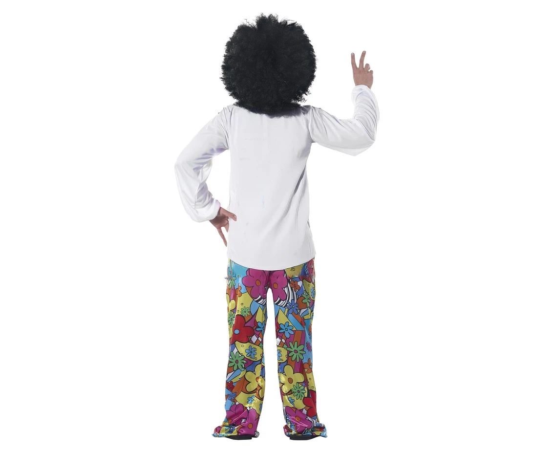 Strój Tęczowy Hippie, rozm. 48–50 (M) (kamizelka, opaska, spodnie, koszula)