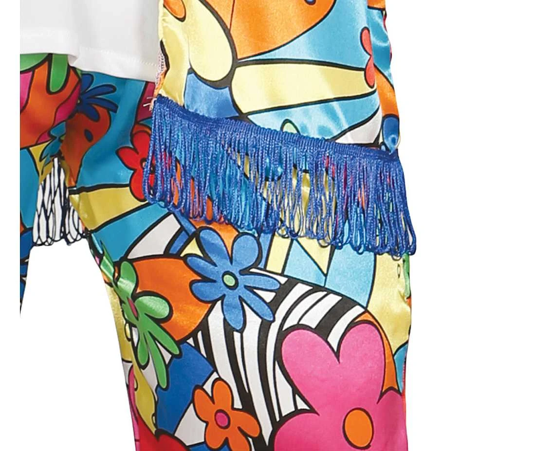 Strój Tęczowy Hippie, rozm. 54–56 (XL) (kamizelka, opaska, spodnie, koszula)