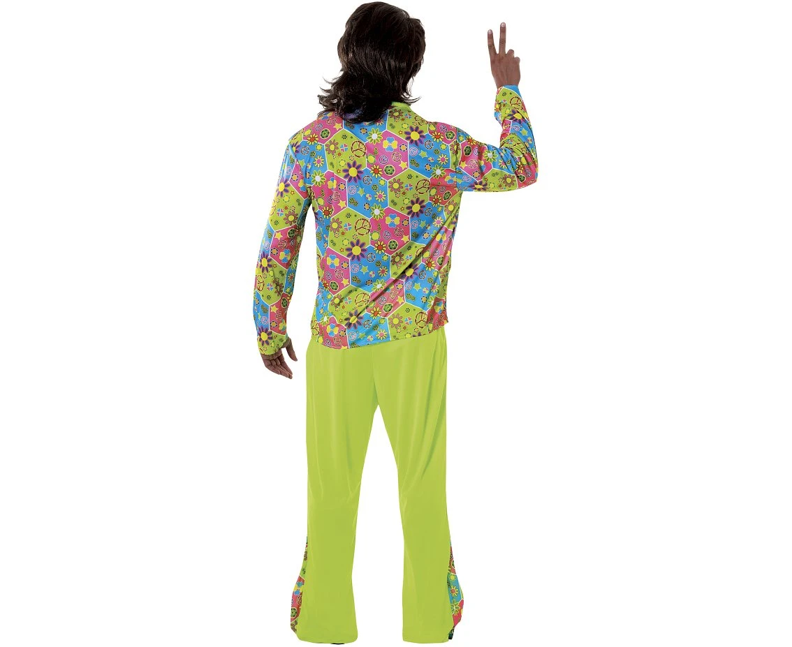 Strój Hippie dzieci kwiaty, rozm. 48–50 (M) (spodnie, koszula)
