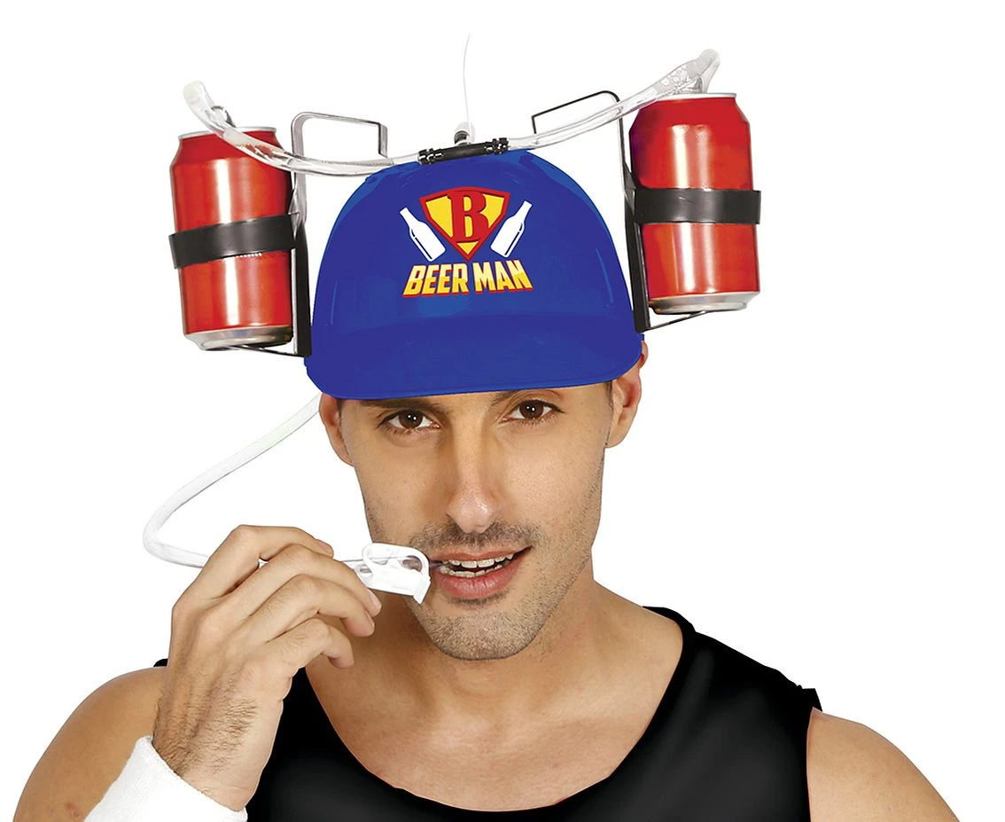 Kask imprezowy z uchwytem i rurką do napojów