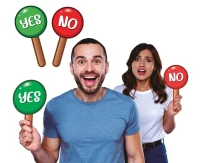 Znak YES OR NO, 13x25 cm