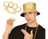 Kastet złoty, przebranie hiphop, raper, 10.5 cm