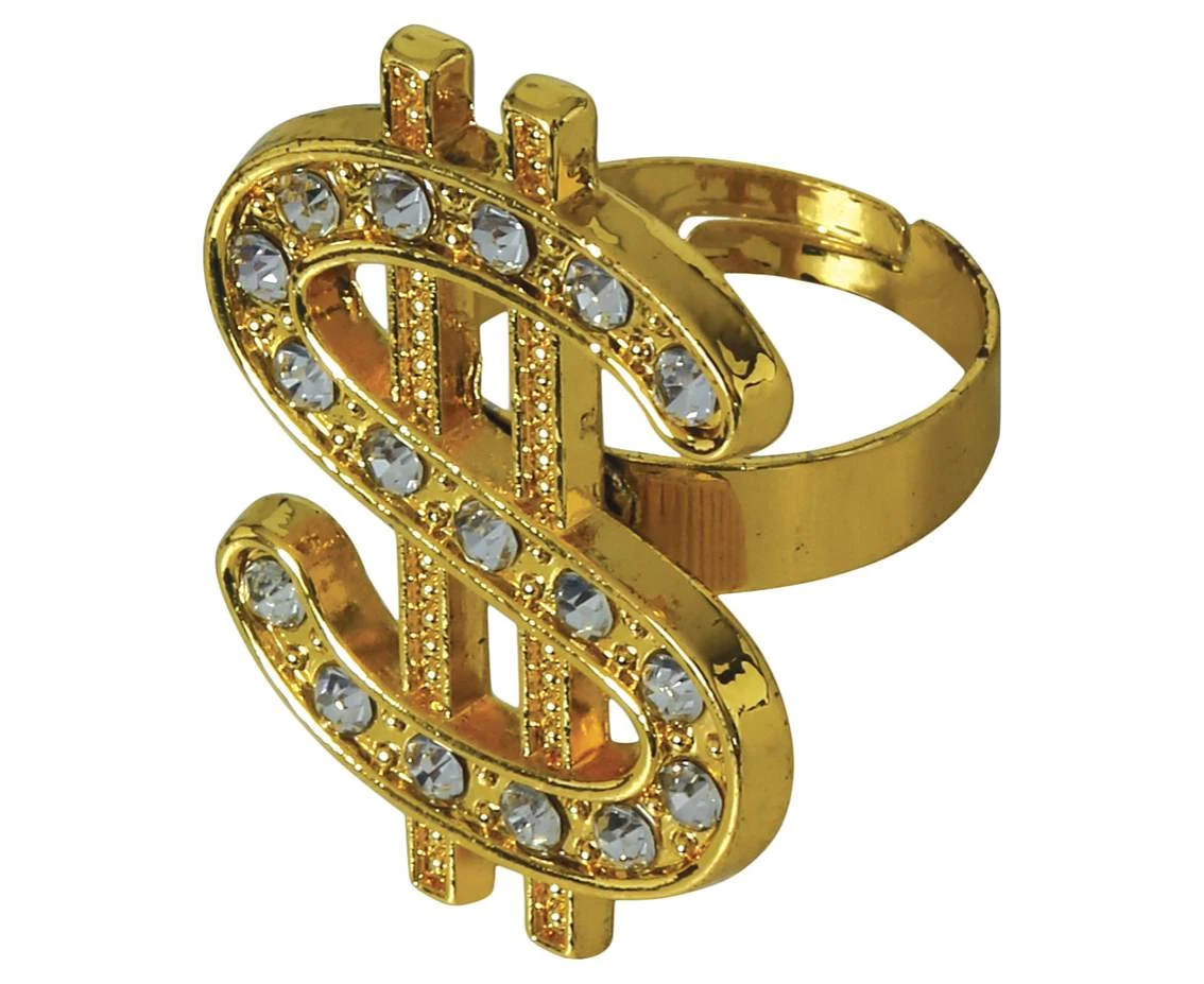 Pierścień „dollar”, metaliczny, 3 cm