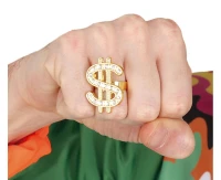 Pierścień „dollar”, metaliczny, 3 cm