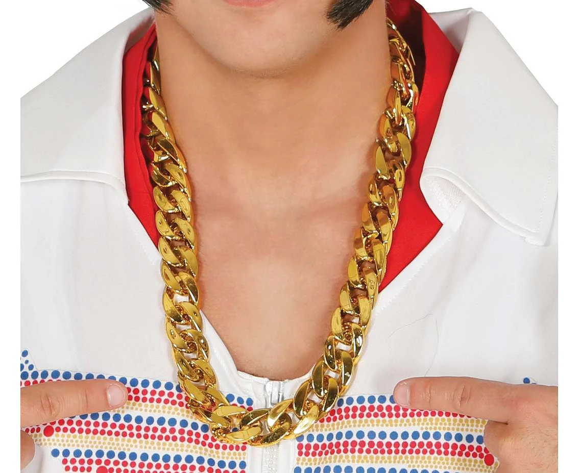 Łańcuch gangsterski, złoty, przebranie hiphop, raper, 60 cm