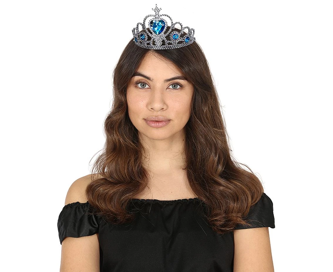 Tiara z niebieskimi kamieniami