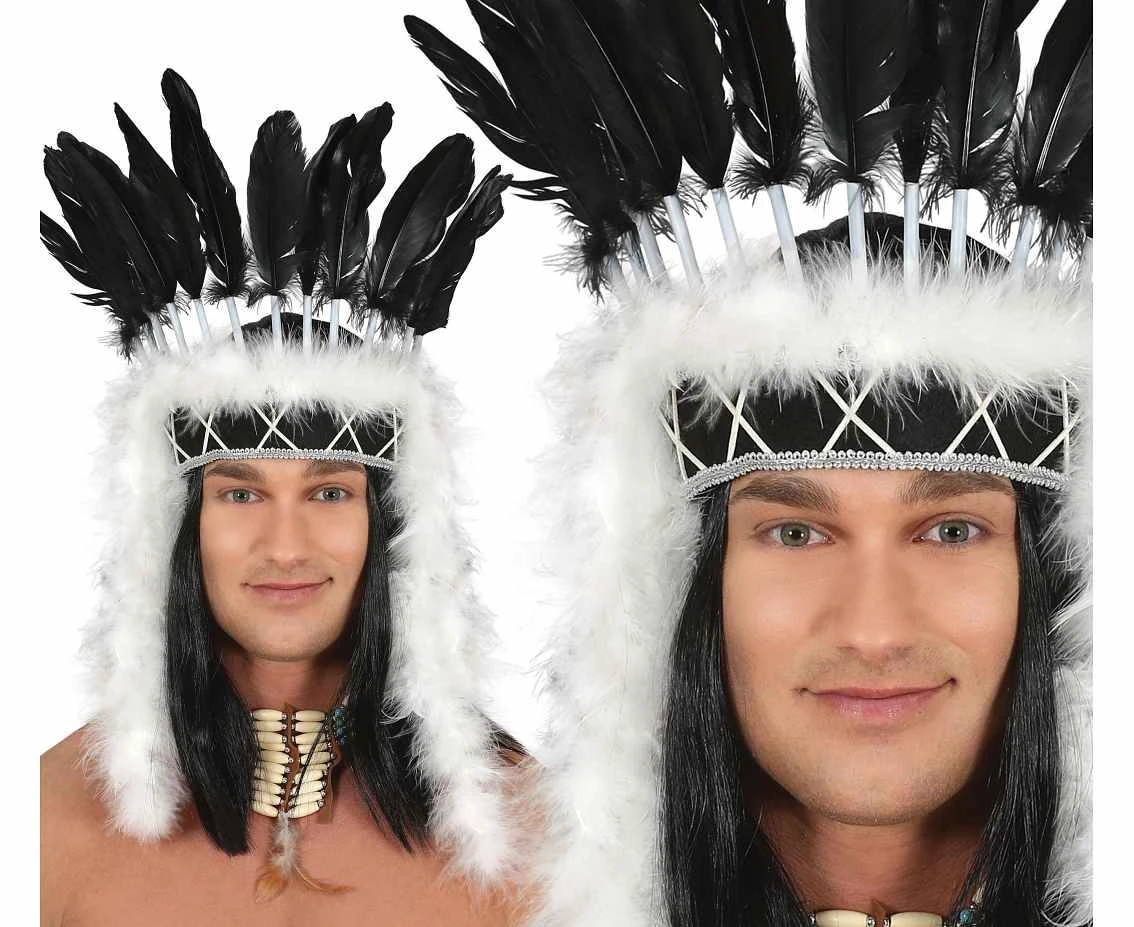 Pióropusz indiański czarno-biały