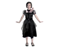 Zestaw dla dzieci Gotycka Uczennica Suknia Balowa (czarna sukienka, pasek), rozm. 130/140 cm