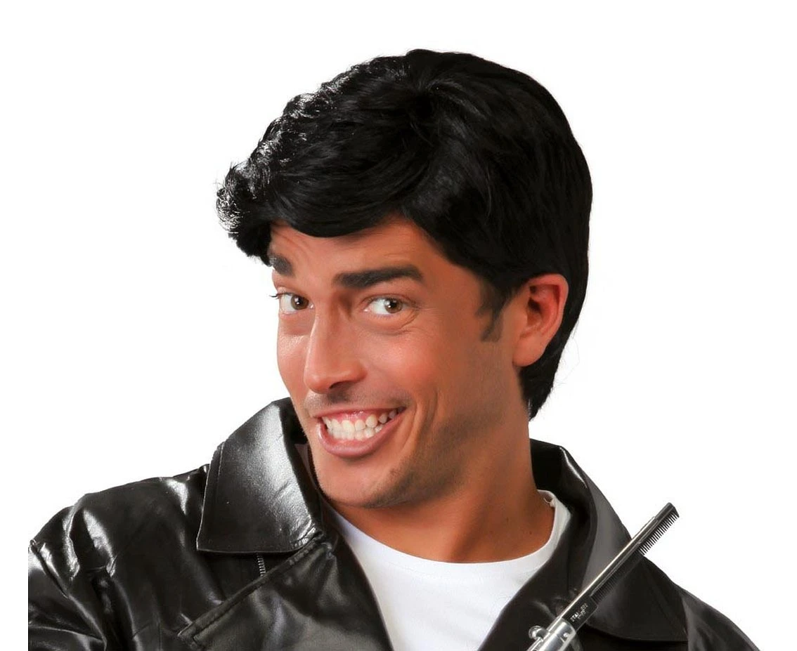 Peruka męska, Grease/Elvis, lata 50, czarna