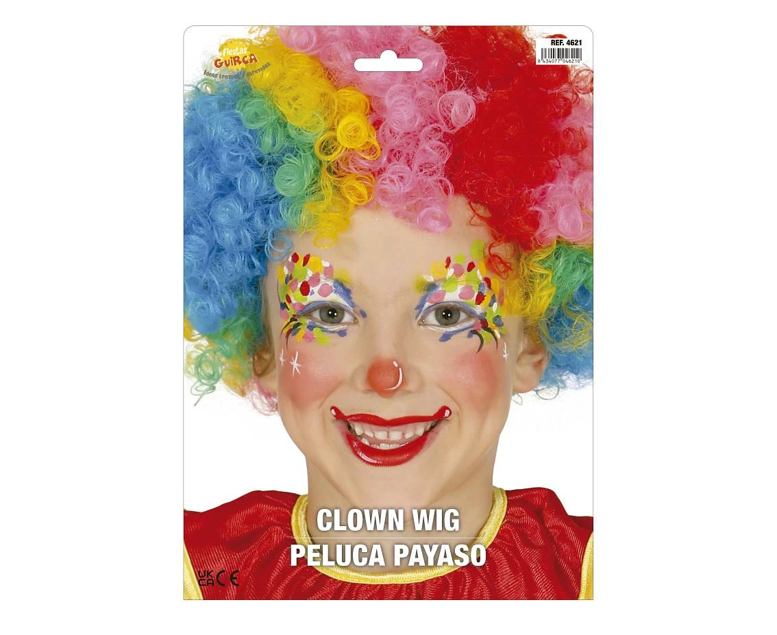 Peruka klauna, wielokolorowa, dziecięca