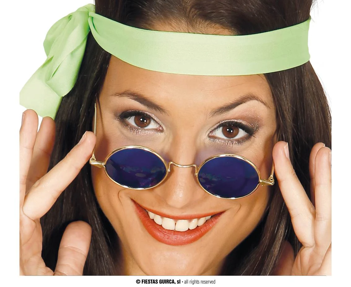 Okulary Hippie, niebieskie