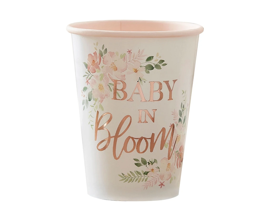 Kubeczki papierowe Floral Baby in Bloom, 266 ml, 8 szt. KK