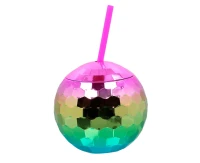 Kubek Kula Disco, tęczowa rurka, 600 ml