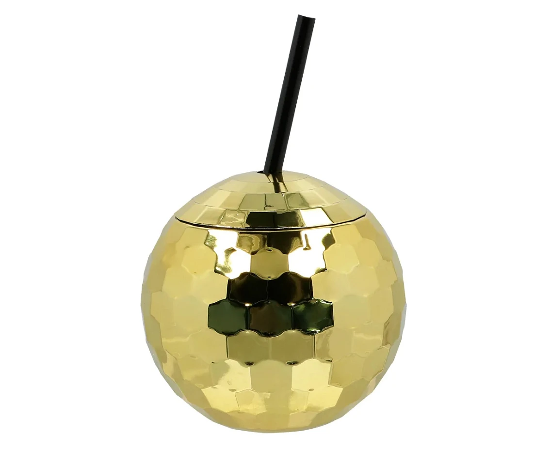 Kubek Kula Disco z rurką, złoty, 650 ml