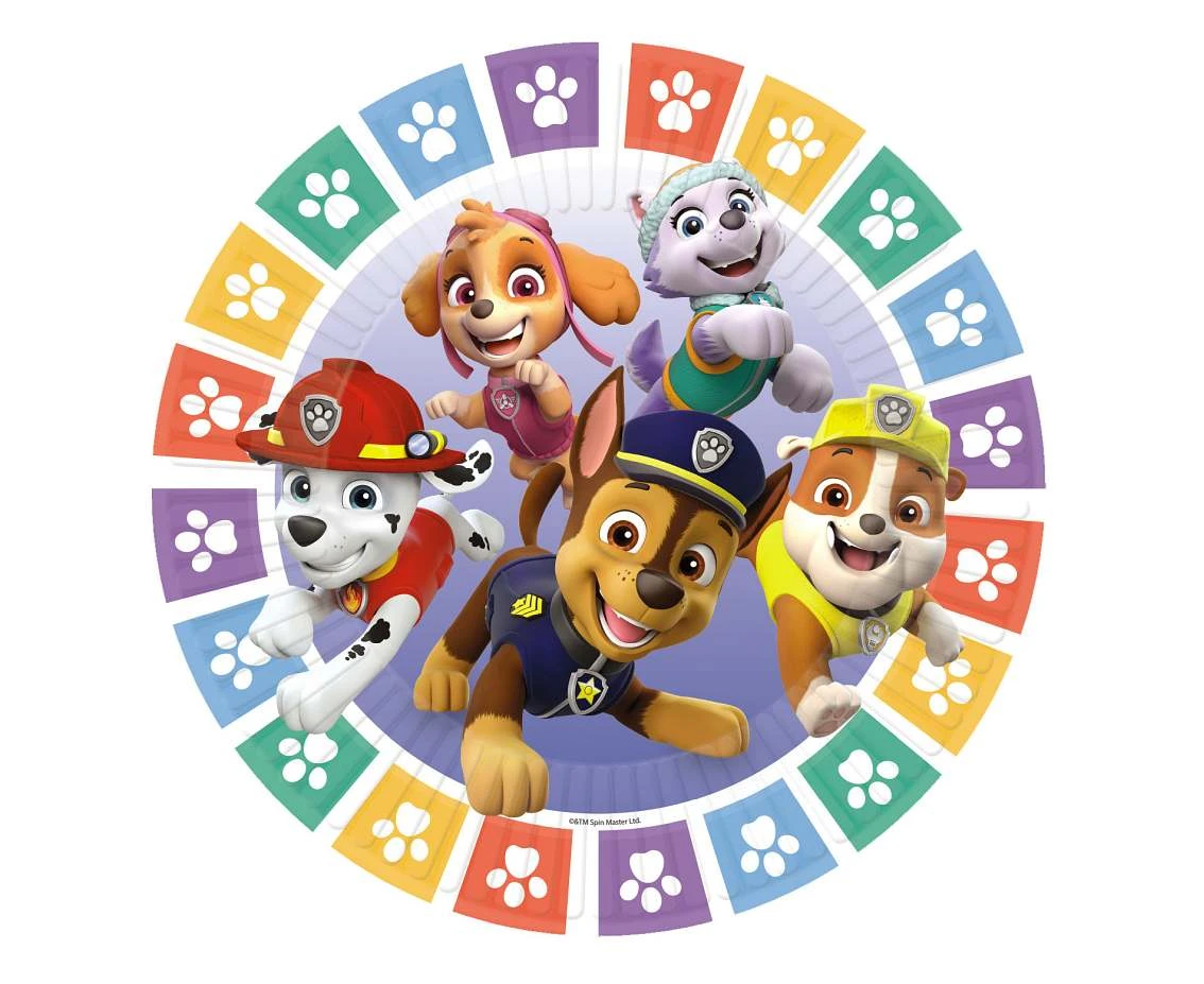 Talerzyki papierowe Paw Patrol, okrągłe, 23 cm, 8 szt. KK