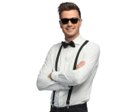 Zestaw imprezowy dla mężczyzny (okulary, muszka, szelki), czarny