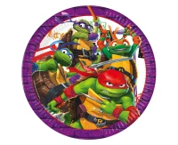 Talerzyki papierowe Teenage Mutant Ninja Turtle Nickelodeon, next generation, 23 cm, 8 szt. (FSC, plastic-free) KK