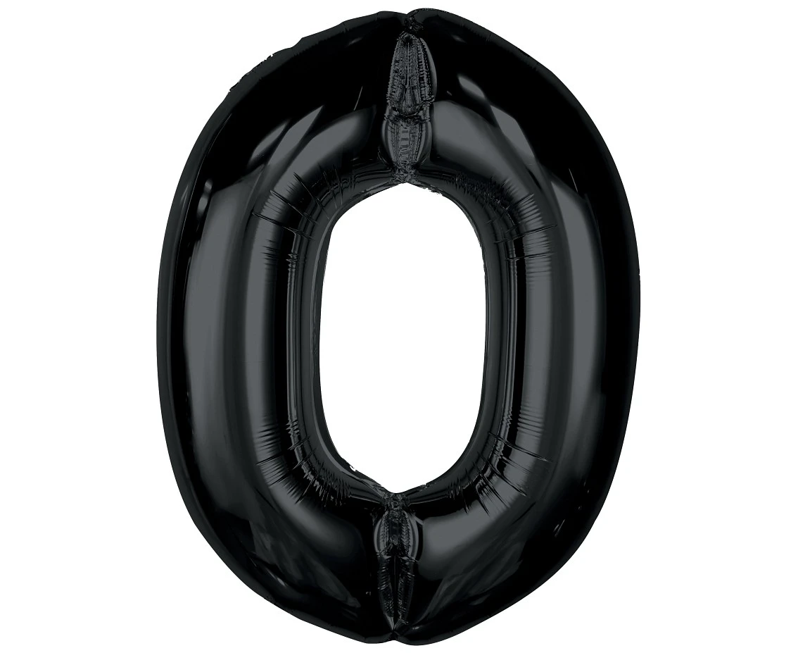 Balon foliowy Smart, cyfra 0, czarna, 92 cm KK