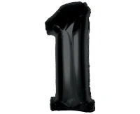 Balon foliowy Smart, cyfra 1, czarna, 92 cm KK